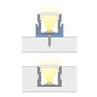 MCLED Profil AL 17x15mm, PS přisazený, čirý difuzor, komplet, 2m