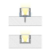 MCLED Profil AL 16x13mm, PP přisazený, mléčný difuzor, komplet, 2m