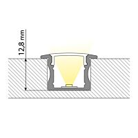 MCLED Profil AL 23x15mm, VT vestavný, mléčný difuzor, komplet, 1m