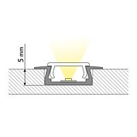 MCLED Profil AL 22x7mm, VR vestavný, čirý difuzor, komplet, 2m