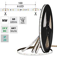 MCLED Pásek LED SMD2835 NW, 60LED/m, 7,2W/m, DC 24V, 641lm/m, CRI90, IP20, 10mm, 50m