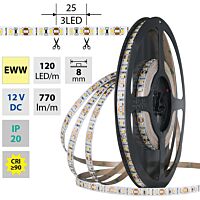 MCLED Pásek LED SMD2835 EWW, 120LED/m, 9,6W/m, DC 12V, 770lm/m, CRI90, IP20, 8mm, 5m