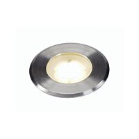 SLV Svítidlo LED DASAR FLAT 80 3,5W 140lm 3000K GU10 kulaté podlahové IP65 nerez ocel