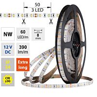 MCLED Pásek LED SMD2835 NW, 60LED/m, 4,8W/m, DC 12V, 390lm/m, CRI90, IP54, 8mm, 5m