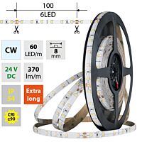 MCLED Pásek LED SMD2835 CW, 60LED/m, 4,8W/m, DC 24V, 370lm/m, CRI90, IP54, 8mm, 5m