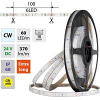 MCLED Pásek LED SMD2835 CW, 60LED/m, 4,8W/m, DC 24V, 370lm/m, CRI90, IP68, 10mm, 5m