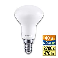 MCLED Žárovka  LED 4,9W-40 E14 CRI80 R63 600lm 2700K úhel 120°