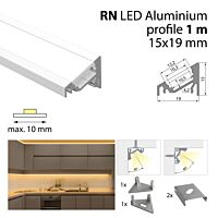 Rohový hliníkový profil RN 1m včetně mlé
