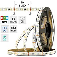 LED pásek SMD5050 RGB + NW, 60LED/m, 19,