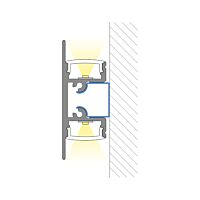 MCLED Profil AL 18x49mm, NS nástěnný, čirý difuzor, komplet, 2m