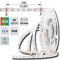 MCLED Pásek LED SMD5050 RGB, 30LED/m, 7,2W/m, DC12V, 280lm/m, IP20, 10mm, 5m