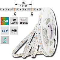 MCLED Pásek LED SMD5050 RGB, 60LED/m, 14,4W/m, DC12V, 560lm/m, IP20, 10mm, 5m