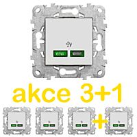 SCHNEIDER Zásuvka Unica Nabíjecí konektor USB C (65W), Bílá - (1ks zdarma) 4ks v balení