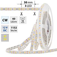 MCLED Pásek LED SMD5050 CW, 60LED/m, 14,4W/m, 1132lm/m, IP54, DC 12V, 10mm, 5m