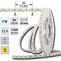 MCLED Pásek LED SMD5050 CW, 60LED/m, 14,4W/m, DC 12V, 1515lm/m, IP20, 10mm, 50m