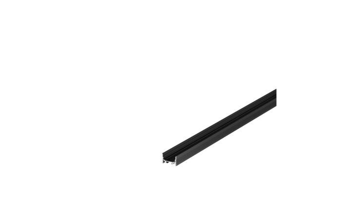 GRAZIA 20 LED nástavbový profil, plochý, drážkovaný, 3m, černá