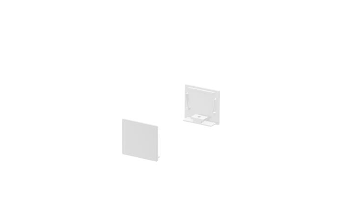 GRAZIA 20 koncová krytka pro nástavbový profil GRAZIA standardní, 2 ks, ploché provedení, bílá