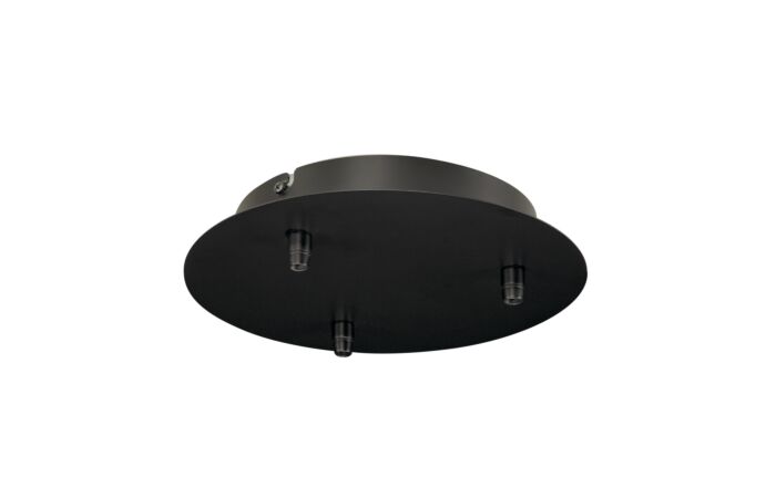 SLV Rozeta stropní  3 výstupy, kulatá, včetně odlehčovacích profilů, černá