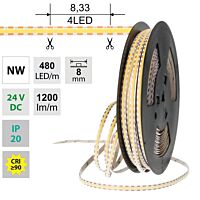 LED pásek COB NW, 480LED/m, 12W/m, DC 24