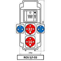 Skříň SEZ ROS-5/I-55 zásuvková  jištěná