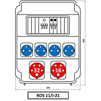 Skříň SEZ ROS-11/I-21 zásuvková  jištěná