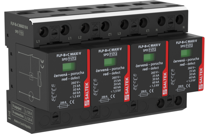 SALTEK Svodič I+II FLP-MAXI V/4 bleskových proudů, kombinovaný