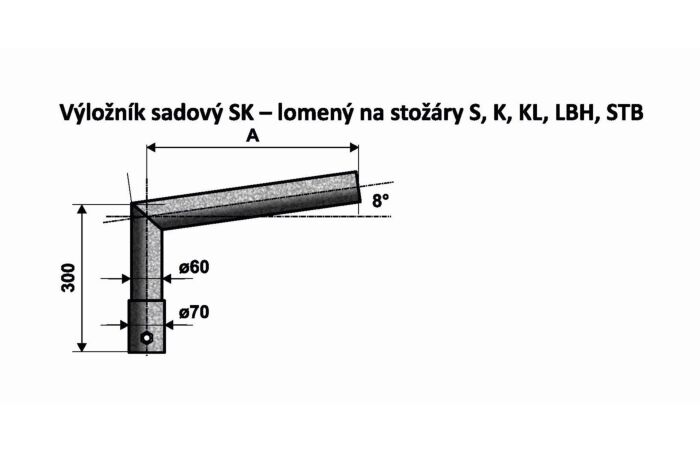 AMAKO Výložník SK 1/300 ŽZ sadový