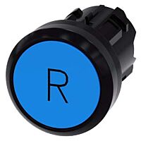 SIEMENS Tlačítko, 22 mm, kulaté, plast, modré, popisek R knoflík stiskací