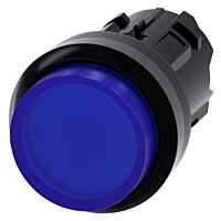 SIEMENS Tlačítko, osvětlené, 22 mm, kulaté, plast, modré, knoflík stiskací