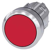 SIEMENS Tlačítko, 22 mm, kulaté, kov, s vysokým leskem, červená, knoflík stiskací