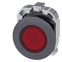 SIEMENS Tlačítko, osvětlené, 30 mm, kulaté, kov, matné provedení, červené