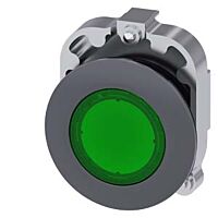 SIEMENS Tlačítko, osvětlené, 30 mm, kulaté, kov, matné provedení, zelené