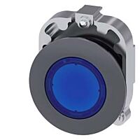 SIEMENS Tlačítko, osvětlené, 30 mm, kulaté, kov, matné provedení, modré