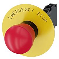 SIEMENS Tlačítko hřibové nouzového zastavení, 22 mm, kulaté, plast, červená, 1 NO + 1 NC