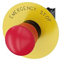 SIEMENS Tlačítko hřibové nouzového zastavení, 22 mm, kulaté, plast, červená, 1 NC