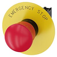 SIEMENS Tlačítko hřibové nouzového zastavení, 22 mm, kulatý, plast, červená, 1 NC, 1 NC