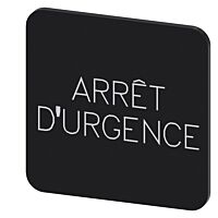 SIEMENS Štítek popisný 22 x 22 mm, štítek černý: ARRET D'URGENCE