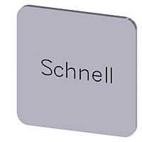 SIEMENS Štítek popisný 22 x 22 mm, štítek stříbrný, popisek SCHNELL