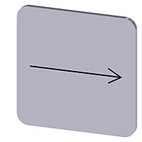 SIEMENS Štítek popisný 22 x 22 mm, štítek stříbrný, symbol: směr šipky doprava