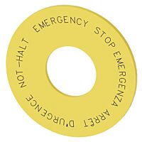 SIEMENS Podložka pro tlačítko nouzového vypnutí, žlutá barva, bez nápisu, vnější průměr 60 mm