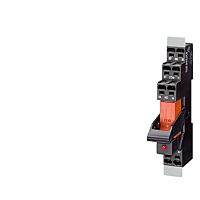 SIEMENS Relé zásuvné kompletní přístroj AC115V, 2 CO, LED modul, červená barva, patice