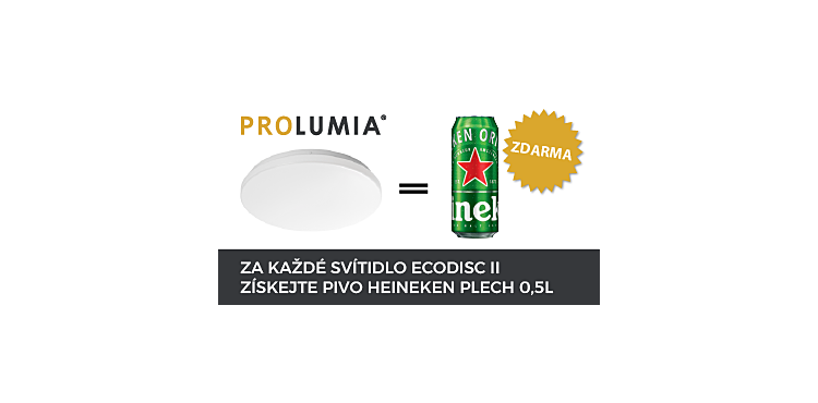 PROLUMIA - nakupte vybraná svítidla a získejte pivo Heineken