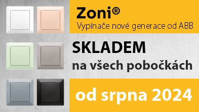 Zoni - Vypínače a zásuvky nové generace skladem na všech pobočkách Elfetex